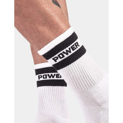 WHITE HALF FETISH SOCKS POWER