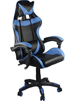 Woodwell BF7850 Καρέκλα Gaming Δερματίνης Μαύρη Μπλε ΕΟ582,2