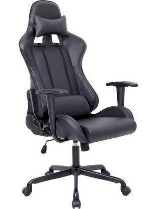 Woodwell BF8350 Καρέκλα Gaming Δερματίνης με Ρυθμιζόμενα Μπράτσα Μαύρη ΕΟ578