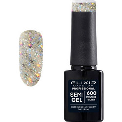 Elixir Semigel 600 Multi 3D Silver Ημιμόνιμο Βερνίκι Νυχιών 5ml