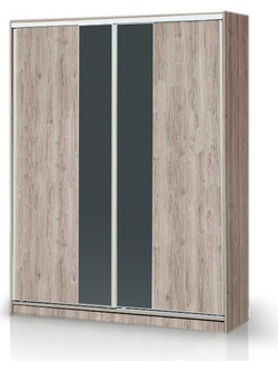 Heri Xylo Δίφυλλη Ντουλάπα Ρούχων Μπεζ 185x60x240cm 10-01X