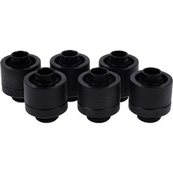 Alphacool Icicle 16 / 10mm Compression Fitting G1 / 4 Deep Black Sixpack