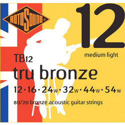 Rotosound TB12 Σετ 6 Χορδές Ακουστικής Κιθάρας 80/20 Bronze 12-54" Medium Tension