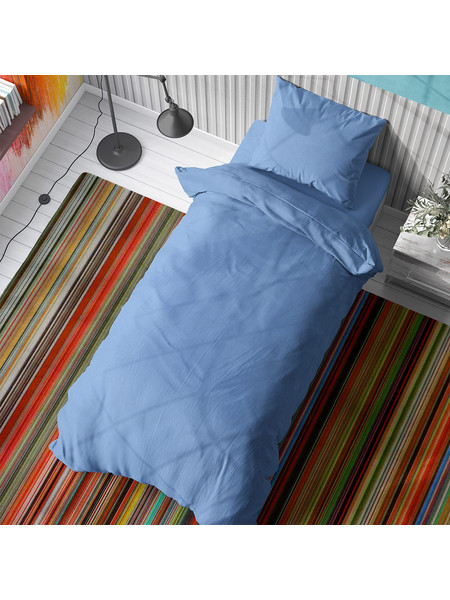 Dimcol Σετ Σεντόνια Μονά Βαμβακερά 160x240 Solid 498 Sky Blue 3τμχ
