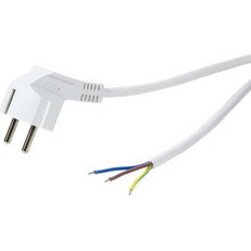 LogiLink Power Cord, CEE 7/7 (90 Degrees) To Open End, 1.5m, White (CP136)