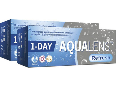 Meyers Aqualens Refresh Ημερήσιοι Φακοί Επαφής Σιλικόνης Υδρογέλης με Φίλτρο UV 60τμχ