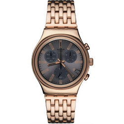 Swatch Γυναικείο Ρολόι Χρονογράφος με Ροζ Χρυσό Μεταλλικό Μπρασελέ YCG411GD