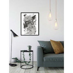 ΑΦΙΣΑ DISNEY STAR WARS 47595 (ΞΥΛΙΝΗ/PLEXIGLASS ΑΣΠΡΗ ΚΟΡΝΙΖΑ) 50x70cm