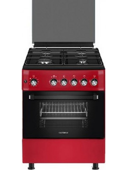Calfer Gas F6TX40G2 Red Κουζίνα Αερίου 64lt με Κεραμικές Εστίες 60cm