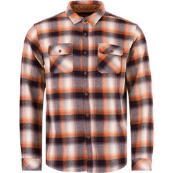 Hurley Santa Cruz Ανδρικό Πουκάμισο Βαμβακερό Καρό Μακρυμάνικο Φαρδιά Γραμμή Overshirt Καφέ