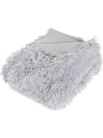 Κουβέρτα Fleece Ριχτάρι Καναπέ με γούνινη υφή σε γκρι χρώμα, 120x160 cm - Atmosphera