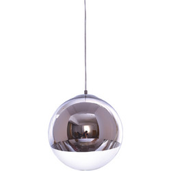 Home Lighting Alessia Κρεμαστό Φωτιστικό Οροφής Μπάλα Μονόφωτο E27 Ασημί Φ30cm 77-3707