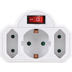 POWERTECH αντάπτορας ρεύματος PT-826, 1x schuko, 2x euro, 16A, λευκός