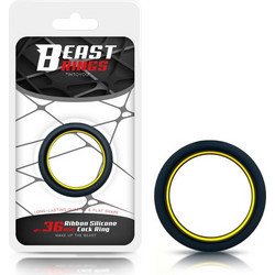 IntoYou Beast Rings Solid Silicone Cock Ring 3.6cm Ελαστικό Δαχτυλίδι Πέους Σιλικόνης 3.6cm Μαύρο Κίτρινο