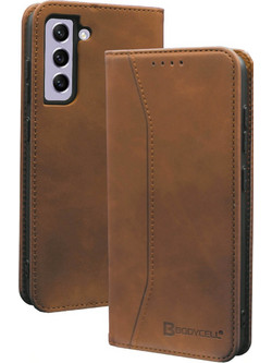 Bodycell PU Leather Book Case Brown (Samsung Galaxy S21 FE)
