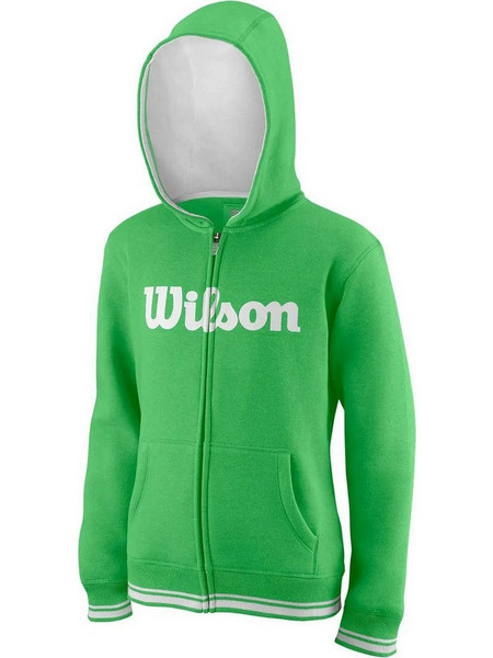 Wilson Team Παιδική Ζακέτα Φούτερ με Κουκούλα και Φερμουάρ Πράσινη WRA767002-00