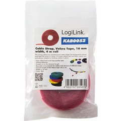 LogiLink Cable Strap, Velcro Tape, 4m, Red (KAB0052)