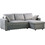 Woodwell Montreal Γωνιακός Καναπές Κρεβάτι Microfiber Αναστρέψιμη Γωνία με Αποθηκευτικό Χώρο Γκρι 223x146x83cm Ε9586,2