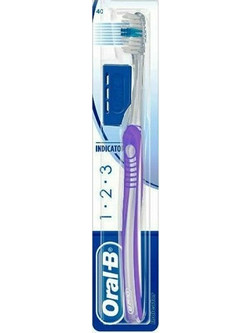 Oral-B 1-2-3 Indicator Medium 35 Οδοντόβουρτσα Μωβ