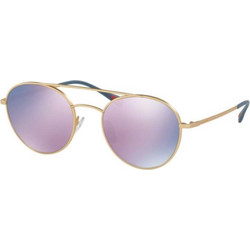 Prada 51SS 1BK5T0 Αθλητικά Γυναικεία Γυαλιά Ηλίου Στρογγυλά Μεταλλικά Χρυσά με Μωβ Polarized Φακό