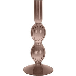 Κηροπήγιο Swirl Bubbles PT3727BR Φ9x25cm Brown Present Time Γυαλί