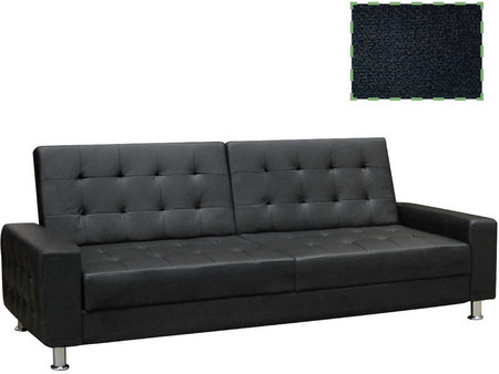Woodwell Moby Τριθέσιος Καναπές Κρεβάτι Μαύρος 217x80x81cm Ε9569,8