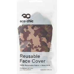 Eco Chic Face Cover Green Camouflage M27 1τμχ