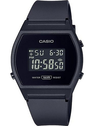 Casio Ψηφιακό Γυναικείο Ρολόι Χρονογράφος με Μαύρο Καουτσούκ Λουράκι LW-204-1B