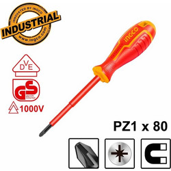 Κατσαβίδι Ηλεκτρολόγου Σταυρού Ingco DM200 - PZ 1 x 80mm HISD81PZ180