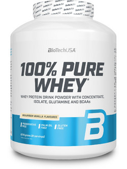 Biotech USA 100% Pure Whey Bourbon Vanilla Πρωτεΐνη Ορού Γάλακτος Γράμμωσης Χωρίς Γλουτένη 2.27kg