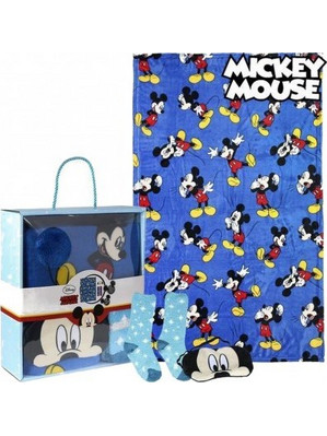 Disney Mickey Set Brandmac Κουβέρτα Fleece 160*120cm & Κάλτσες & Μάσκα - 219438