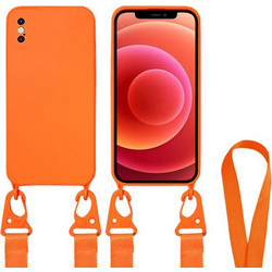 ΘΗΚΗ IPHONE XS / IPHONE X 5.8" CROSSBODY SILICONE ΜΕ STRAP ΚΑΙ CAMERA GUARD ΝΕΟΝ ΠΟΡΤΟΚΑΛΙ