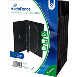 MediaRange DVD Case for 5 discs 22mm Black Pack 5 (MRBOX35-5)