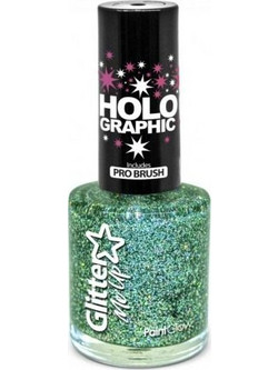 PaintGlow Holographic Me Up Green Glitter Βερνίκι Νυχιών 10ml
