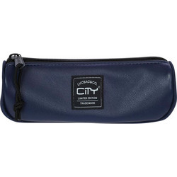 Lyc Sac City Eclair Leatherlike Κασετίνα Βαρελάκι Μπλε 29599