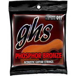 GHS S315 Σετ 6 Χορδές Ακουστικής Κιθάρας Phosphor Bronze 11-50" Extra Light Tension
