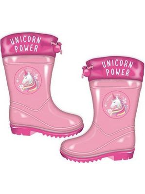 Unicorn Παιδικές Γαλότσες για κορίτσια με θέμα Μονόκερος, σε Ροζ χρώμα - Aria Trade