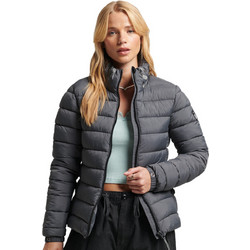 Superdry Γυναικείο Μπουφάν Χειμωνιάτικο Puffer Μακρύ Ανθρακί W5011303A-6BS