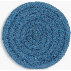 Σουβέρ Vera Blue (Σετ 4Τμχ) LBTCAVERA10AZU Φ10cm Blue Calma House 100% Βαμβάκι