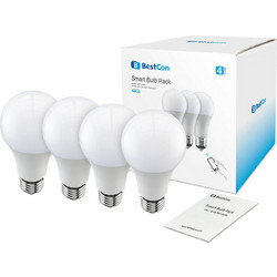4-Pack BroadLink LB1 Smart LED Dimmable Bulbs for Smart Home Lights - Works with Alexa and Google Home (BestCon)
