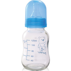 Lorelli Γυάλινο Μπιμπερό με Θηλή Σιλικόνης 0m+ Blue 120ml 1020061