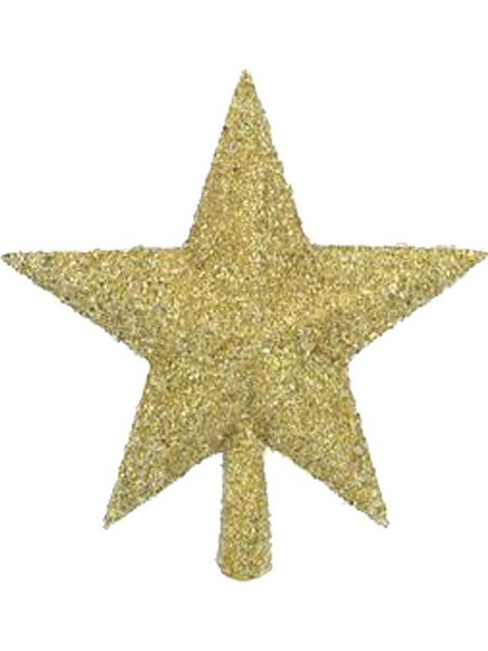 Χριστουγεννιάτικο στολίδι χρυσό αστέρι κορυφή με γκλίτερ 22.5x5x24cm