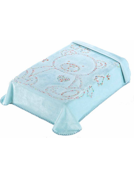 Morven 3D Art Baby I04 Κουβέρτα Κούνιας Βελουτέ 110x140 Γαλάζια