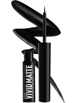 Nyx Professional Makeup Vivid Matte Liner Black Πινέλο Eyeliner 2ml