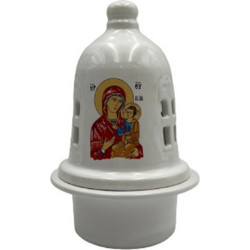 Καντήλι καμπάνα εκκλησίας κεραμικό 12.50x18.50cm Λευκό