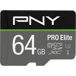 PNY Pro Elite microSDXC 64GB Class 10 U3 V30 UHS-I + Adapter