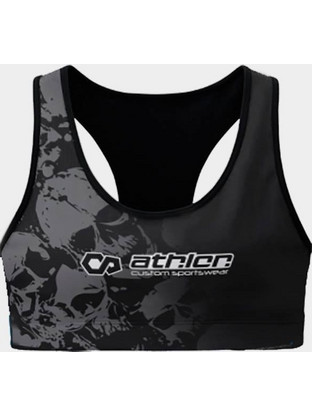 Athlon Skulls Αθλητικό Μπουστάκι με Μέτρια Στήριξη Μαύρο 49474-Black