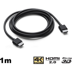 Lineme Καλώδιο HDMI 2.0 HDMI Male to HDMI Male 1m Black 12-05007