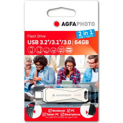 AgfaPhoto 2in1 64GB USB Stick 3.2 Gen 1 με USB-C