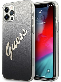 Guess Gradient Script Back Cover Glitter Black (iPhone 12 / 12 Pro)
